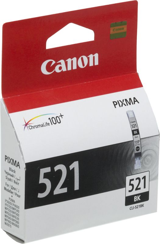 Картридж струйный Canon CLI-521BK черный для Canon iP3600/4600/MP540/620/630/980 (2933B004) 2933B004