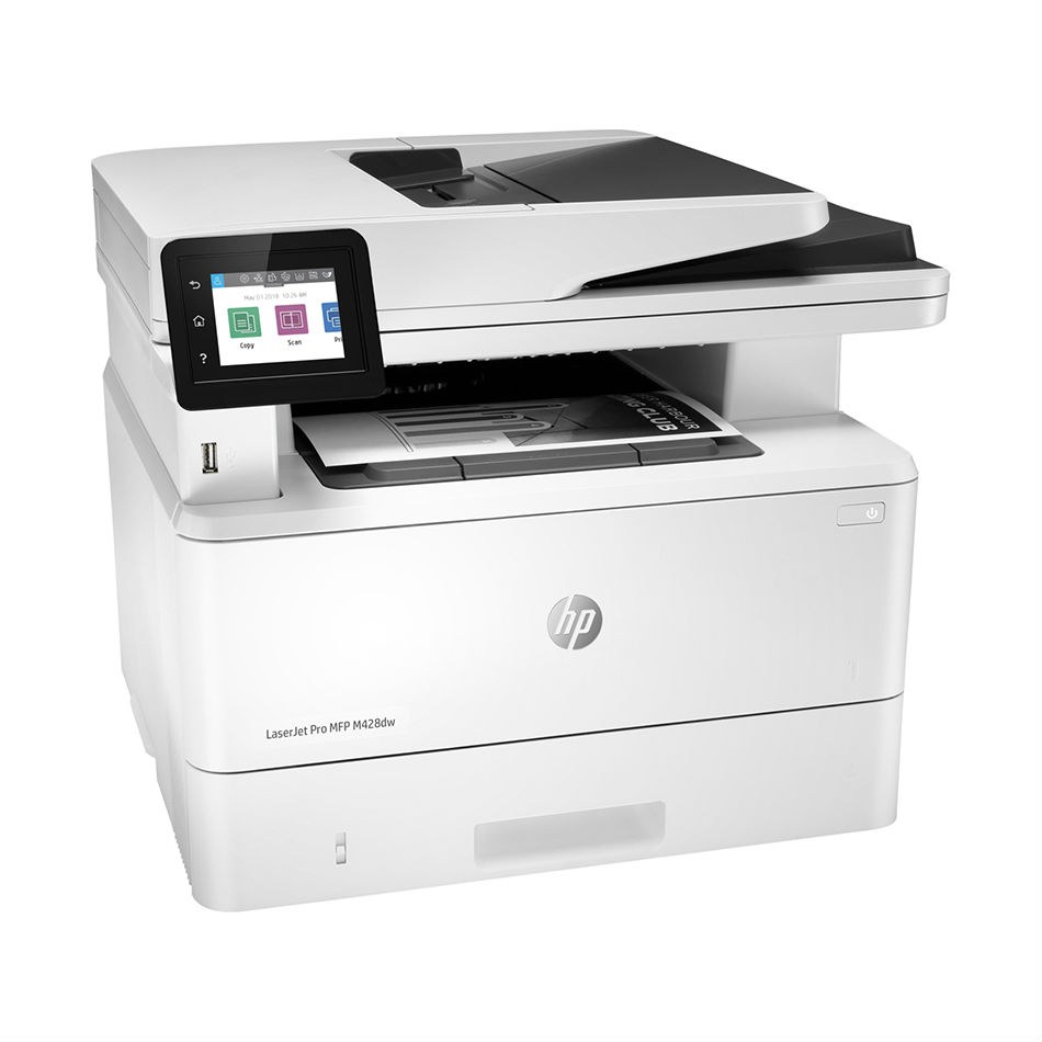 МФУ HP  LaserJet Pro M428dw(Pr/Scan(1200x1200)/Copier, A4, 1200dpi, 38ppm, 512Mb+512Mb flash, 2лотка(250+100л), АПД(29ppm) на 50л, Двухсторонняя печать, Сенсорный дисплей 6.9 см, печать/сканирование с USB носителем, ePrint, беспроводная сеть 802.11b/ W1A31A