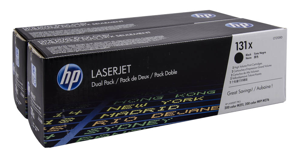 Тонер-картридж HP 131X черный x2уп. для HP LJ Pro 200 M251/M276 (2400стр.) CF210XD CF210XD