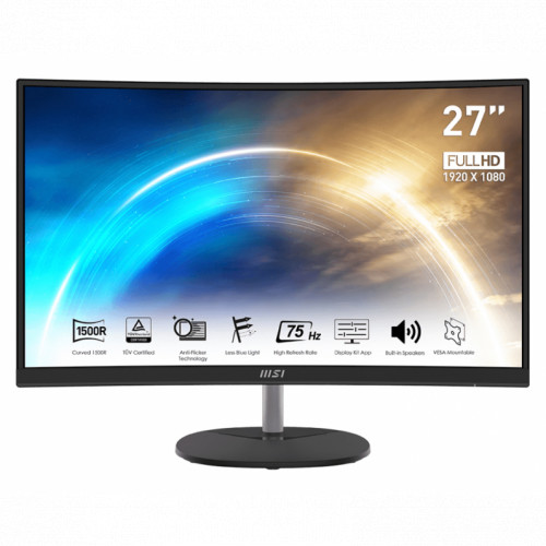 Монитор MSI PRO MP271CA 27" 16:9 FHD(1920x1080 ) VA Curve 1500R,1ms(MPRT),3000:1,100M:1,250nit,178/178,HDMI 1.4,DP 1.2,Tilt,VESA,75Hz,Black,1y war-ty 9S6-3PA8CT-048 9S6-3PA8CT-048