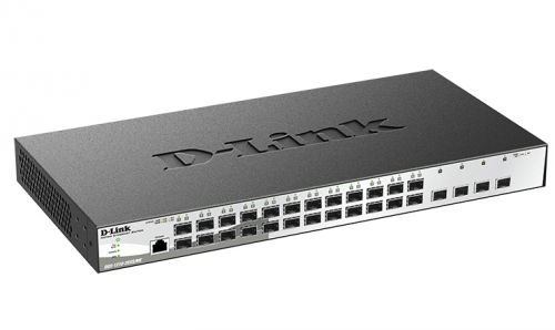 Коммутатор D-Link L2 Managed Switch with 24 100/1000Base-X SFP ports and 4 10GBase-X SFP+ ports, блок питания DC DGS-1210-28XS/ME/DC DGS-1210-28XS/ME/DC