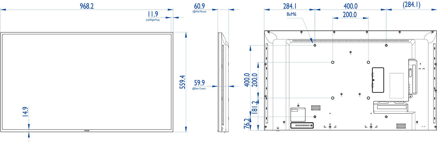Профессиональная панель Philips BDL4335QL/00 43" Direct LED Ambilight HTML5 browser, VESA 200x200/400x400/M6 BDL4335QL/00 BDL4335QL/00