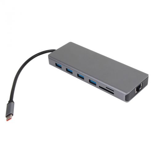 Док-станция VCOM CU4706 13 in 1 Type C - HDMI*2+DP +USB3.0*3+TYPE C+USB2.0+RJ45+SD2.0+TF2.0+PD+DC 3.5mm  CU4706 CU4706 #3