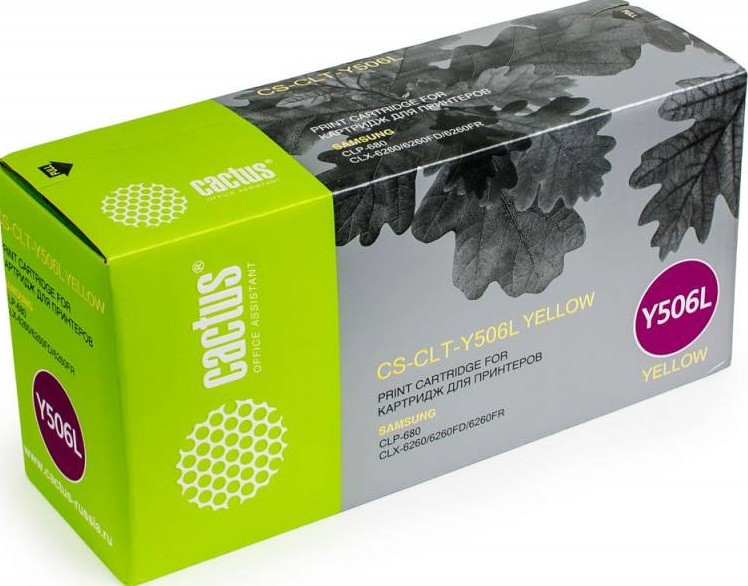 Тонер-картридж Cactus CS-CLT-Y506S желтый для Samsung CLP 680 CLX6260/6260FD/6260FR (1500стр.) CS-CLT-Y506S CS-CLT-Y506S