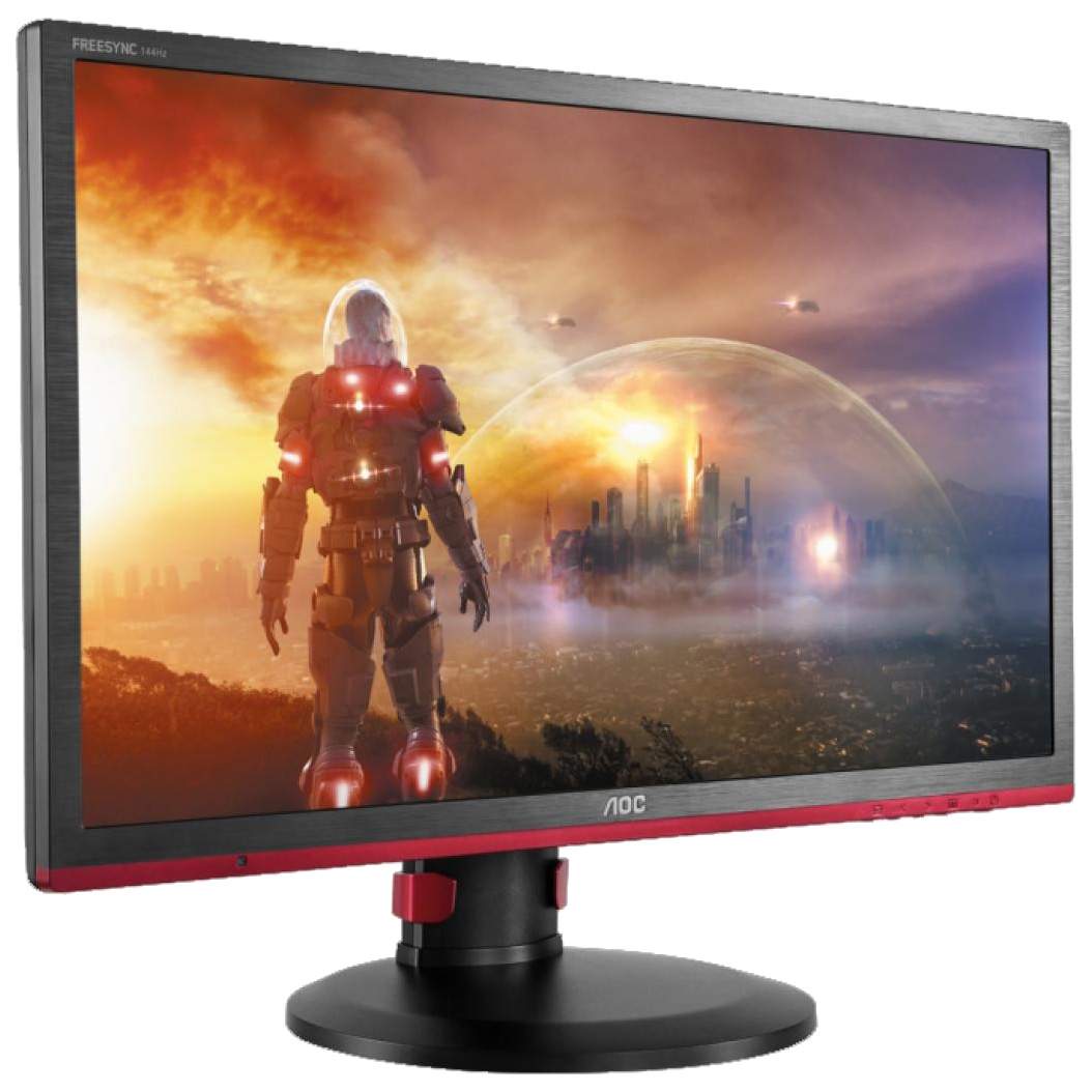 Монитор AOC 24" Gaming 1920x1080144Hz TN LED 16:9 1ms D-Sub DVI HDMI DP 4*USB2.0 80M:1 170/160 350cd HAS Pivot Swivel Tilt  Black-Red G2460PF G2460PF