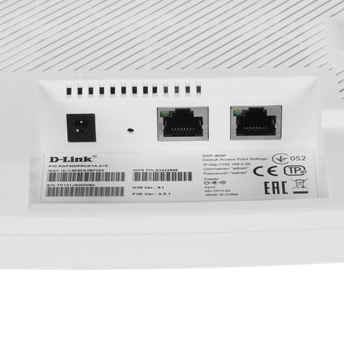 Точка доступа D-Link Wireless AC1300 2x2 MU-MIMO Dual-band Access Point/Router with PoE DAP-400P/RU/A1A DAP-400P/RU/A1A