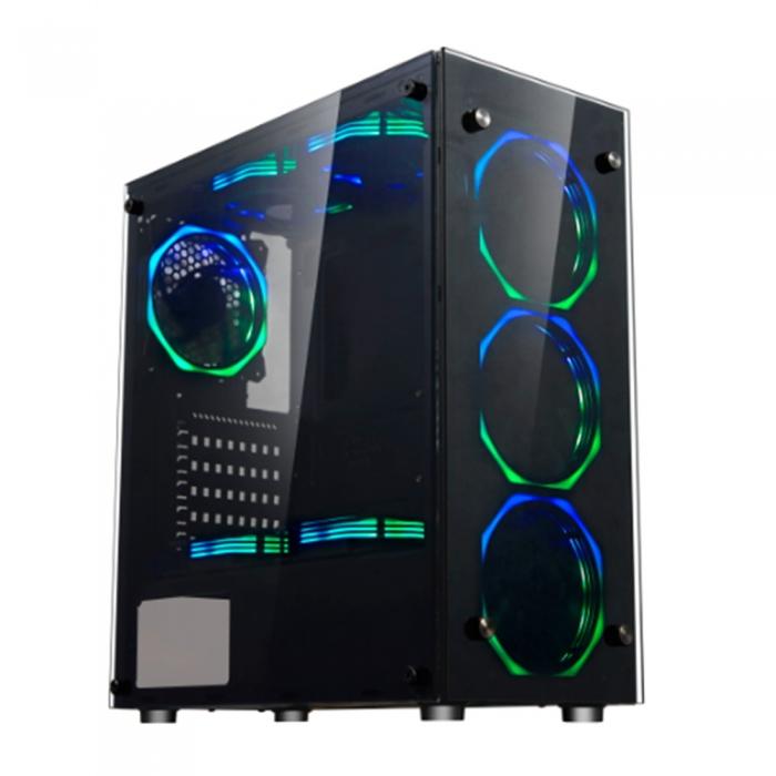 Корпус CWAP Gaming case , with tempered glass left side panel and front panel , black color [] SWAP EG01 EG01