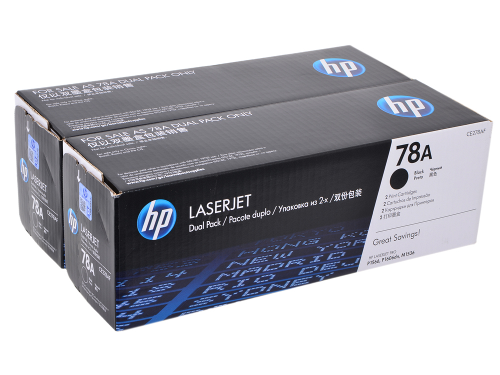 Kартридж Hewlett-Packard для принтеров HP LaserJet P1566/P1606dn/M1530 серия двойная упаковка (Dual Pack) CE278AF