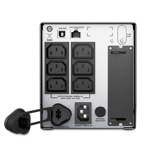 Источник бесперебойного питания APC Smart-UPS 750VA/500W, Line-Interactive, LCD, 6xC13, SmartSlot, USB SMT750I SMT750I