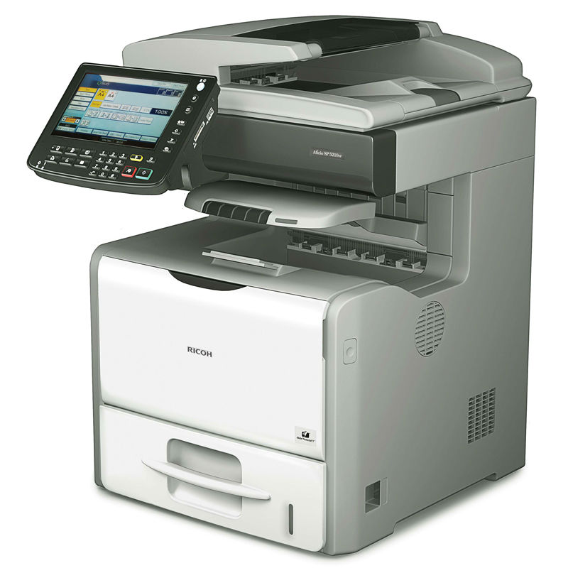 МФУ Ricoh LE SP 5210SF A4, 1Гб, 50стр/мин, дуплекс, LAN, факс, HDD128, ARDF50, старт.картридж (6000стр) 406924 406924
