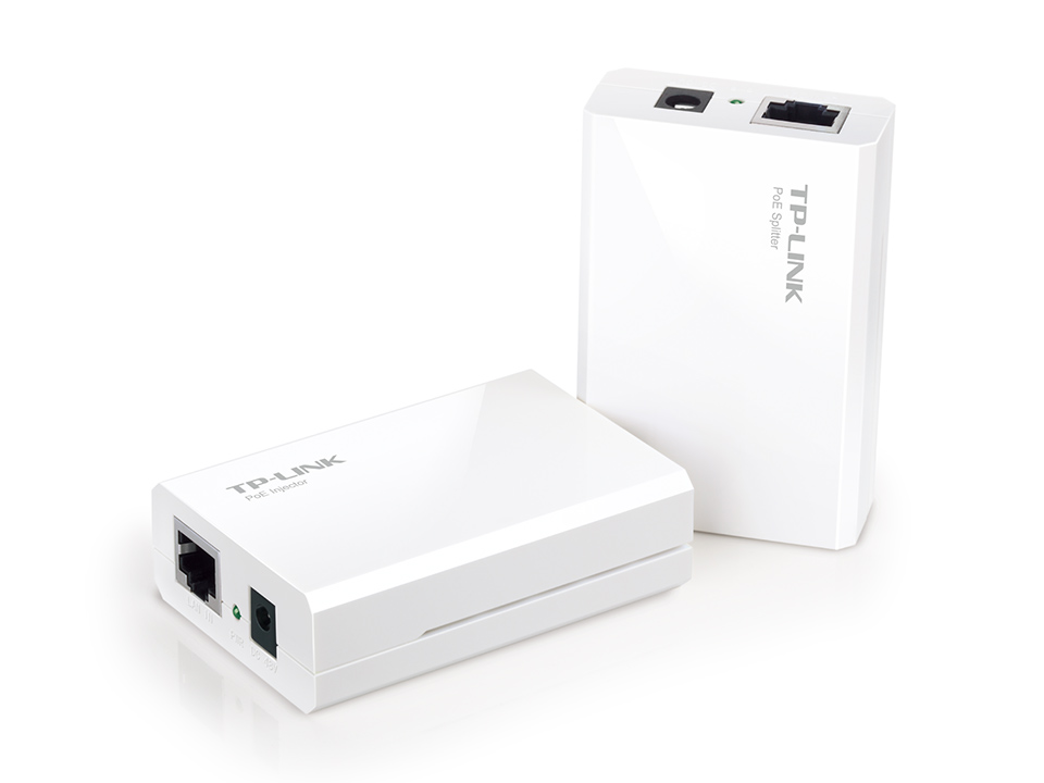 Инжектор TP-Link набор адаптеров РоЕ, 1 инжектор и 1 сплиттер, передача PoE до 100м, 12/9/5В постоянного тока TL-POE200 TL-POE200