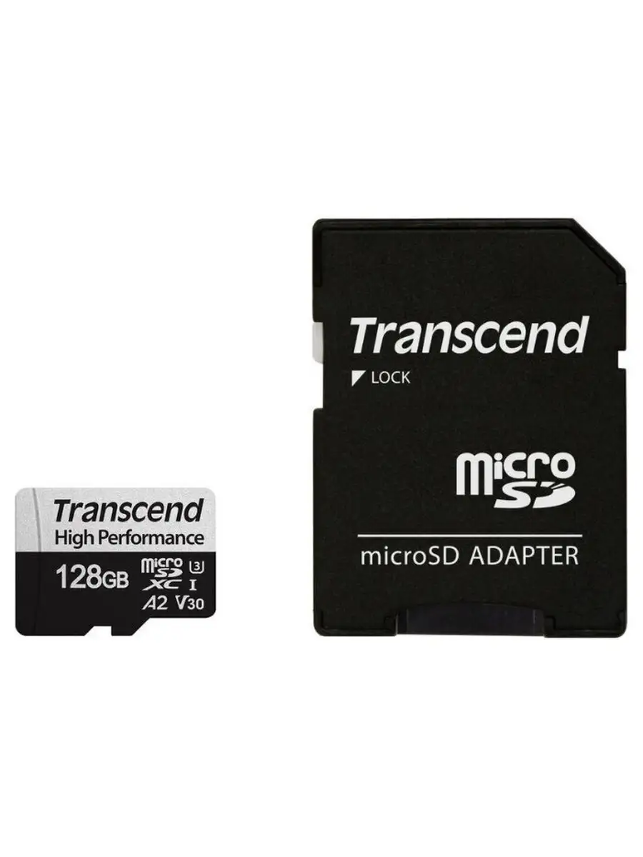 Карта памяти Transcend TS128GUSD330S 128GB,microSDXC,UHS-I,U3,A2,SD adapter TS128GUSD330S TS128GUSD330S