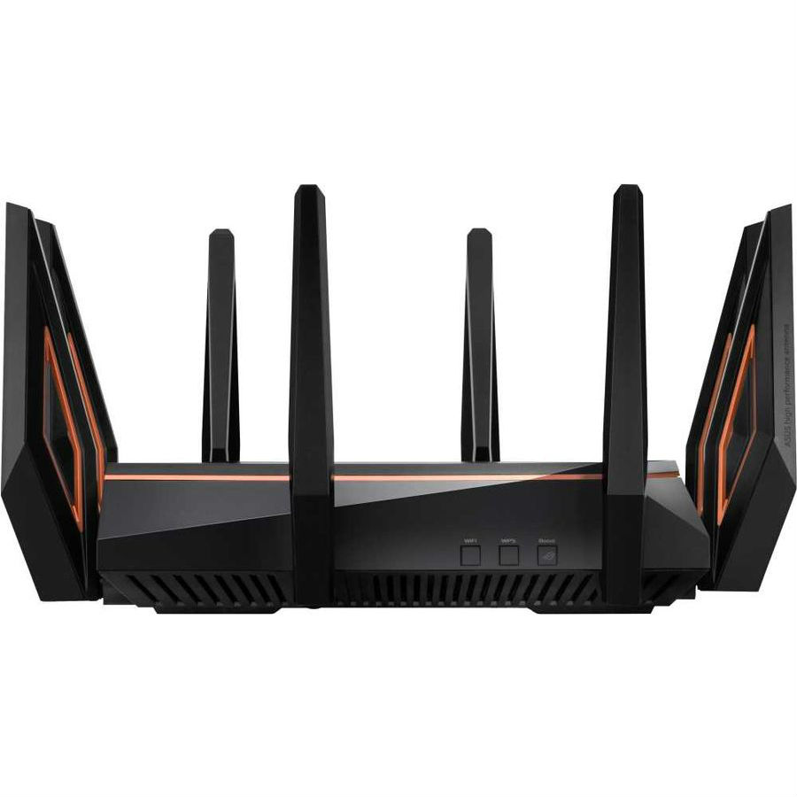 Роутер Asus GT-AX11000  // роутер 802.11b/g/n/ac, ax, до 1148 + 4804Мбит/c, 2,4 + 5 гГц, 8 антенн, USB, GBT LAN ; GT-AX11000 GT-AX11000