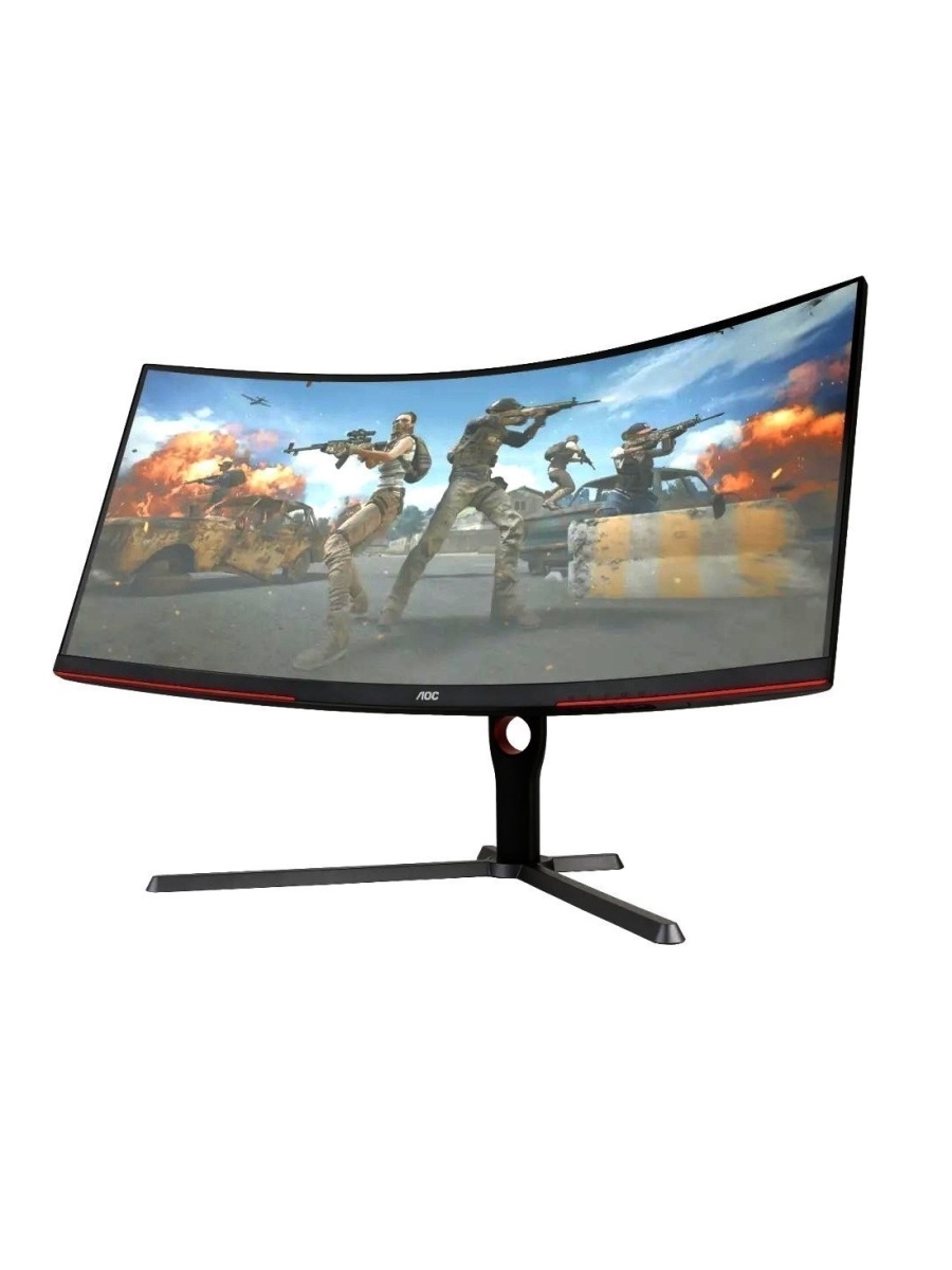 Монитор AOC 34" Black-Red (VA, изогнутый, 3440x1440, 165Hz, 1 ms, 178°/178°, 300 cd/m, 80M:1, +2xHDMI 2xDP) CU34G3S CU34G3S