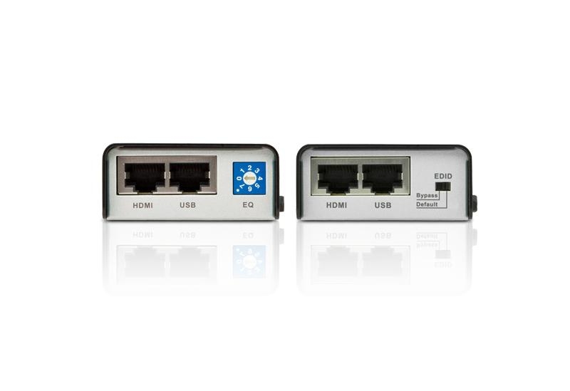 Удлинитель ATEN HDMI+USB, 60 м., 2xUTP Cat5e, HDMI+2xRJ45+USB, F, без шнуров, 2xБ.П.220> 5V VE803-AT-G VE803-AT-G