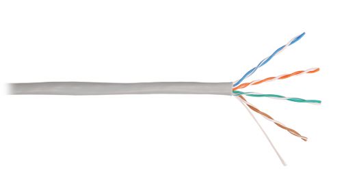 Витая пара NIKOLAN U/UTP 4 пары, Кат.5e (Класс D), тест по ISO/IEC, 100МГц, одножильный, BC, 24AWG (0,49мм), внутренний, PVC нг(А), серый, 100м NKL 2101A-GY NKL 2101A-GY