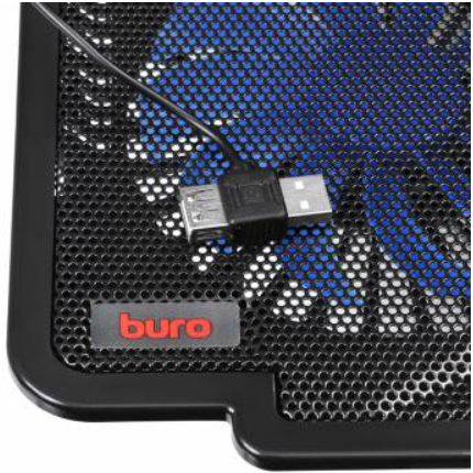 Подставка Buro для ноутбука 14" 335x265x22мм 1xUSB 2x 140ммFAN 480г металлическая сетка/пластик черный BU-LCP140-B214 BU-LCP140-B214 #2