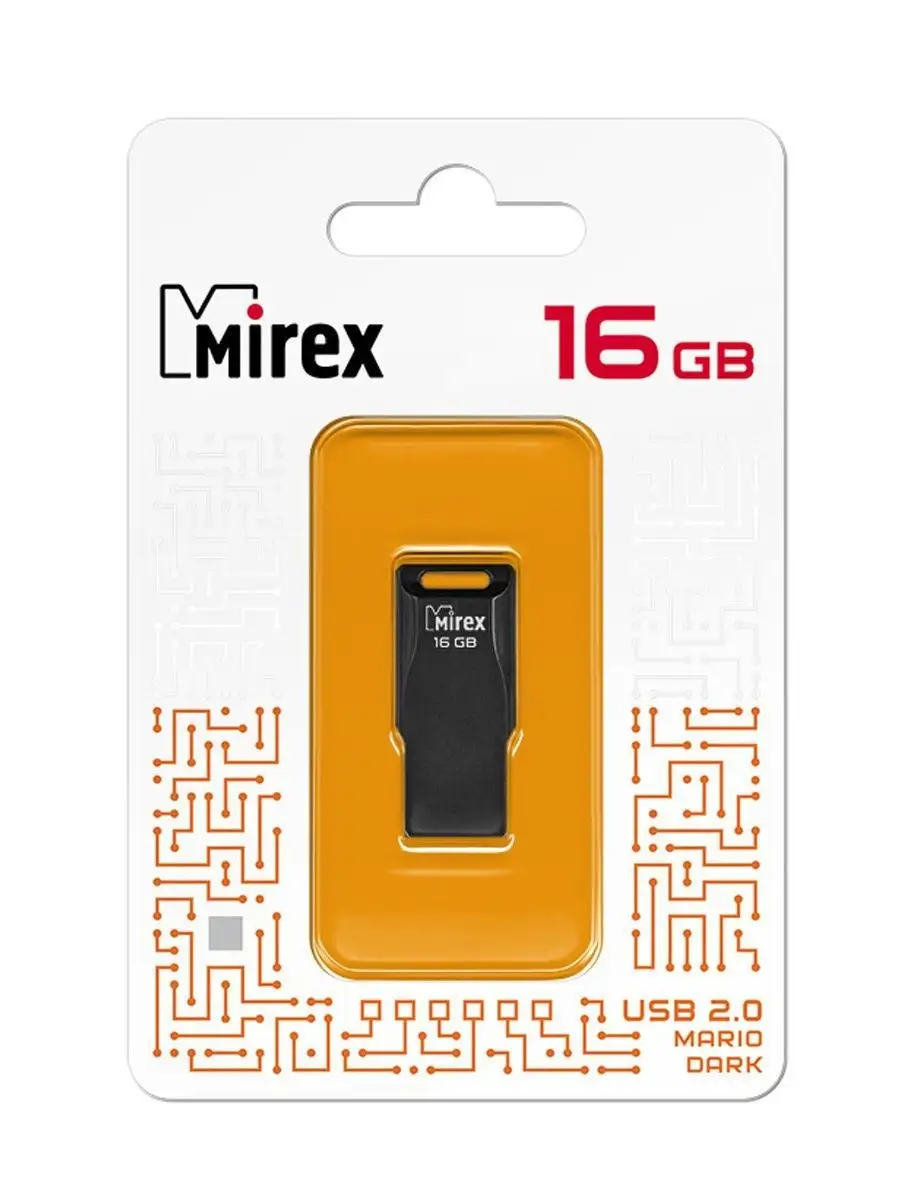 Флеш накопитель Mirex 13600-FMUMAD16 16GB,Mario,USB 2.0,черный 13600-FMUMAD16 13600-FMUMAD16