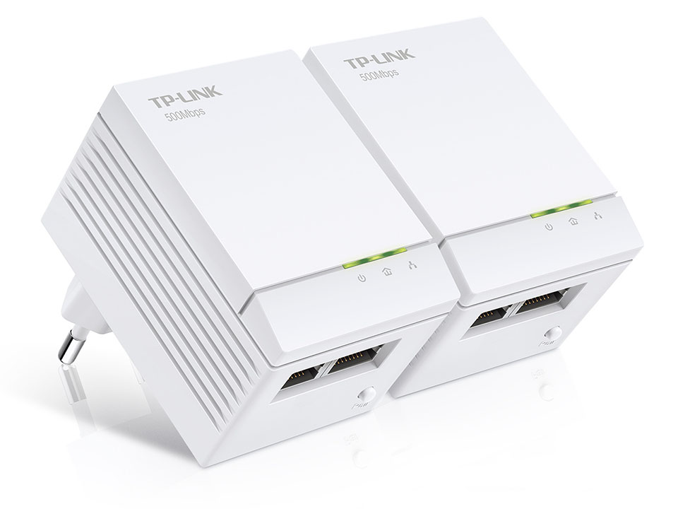 Адаптер TP-Link AV500, 500 Мбит/с Powerline, 2*Ethernet, HomePlug AV, 2 устройства в комплекте TL-PA4020KIT TL-PA4020KIT