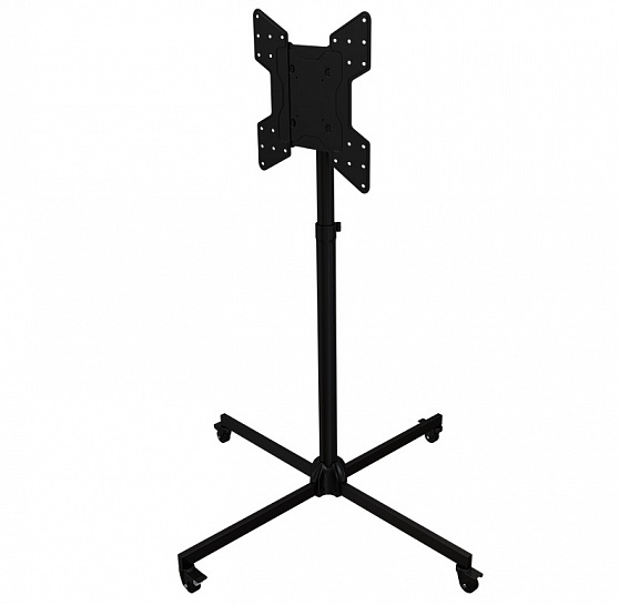 Стойка Wize Pro TS46 складная напольная мобильная для дисплеев 32”– 55”+, Max VESA 400х400, регулируемая высота 100-164 см, наклон +/-15°, нагрузка до 45 кг, черн.(2 места) TS46 TS46