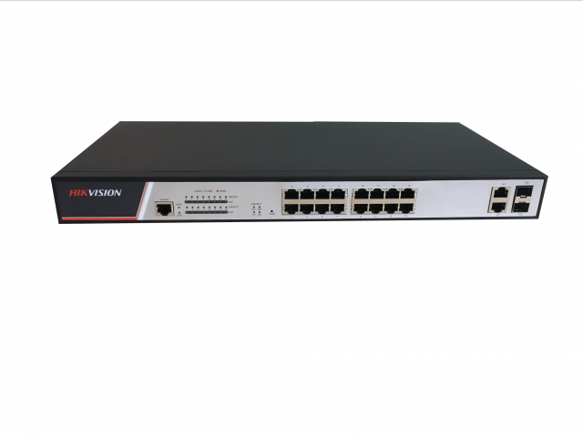 PoE коммутатор Hikvision DS-3E2318P 16 RJ45 100M 2 комбо-порта (1000М Ethernet/1000M SFP) DS-3E2318P DS-3E2318P