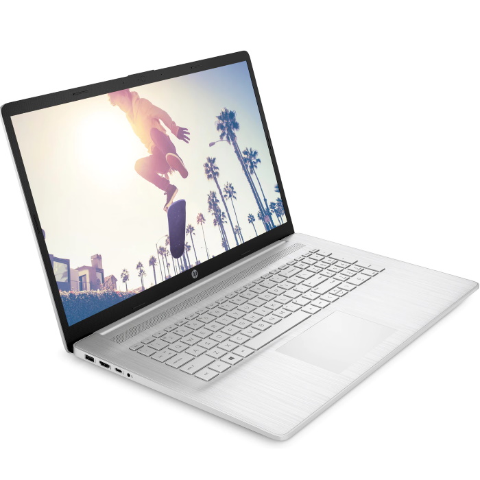 Ноутбук HP 17-cp0098ur 17.3"(1920x1080 IPS)/AMD Ryzen 5 5500U(2.1Ghz)/8192Mb/512PCISSDGb/noDVD/Int:AMD Radeon Integrated Graphics /Cam/WiFi/45WHr/war 1y/Natural silver/FreeDOS 4E2H1EA 4E2H1EA