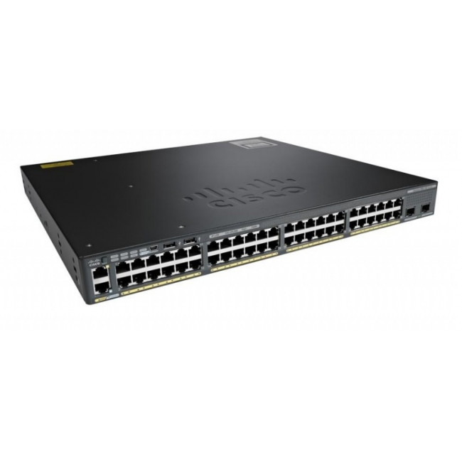 Коммутотор Cisco Catalyst 2960-X 48 GigE PoE 740W, 2 x 10G SFP+, LAN Base (WS-C2960X-48FPD-L) WS-C2960X-48FPD-L
