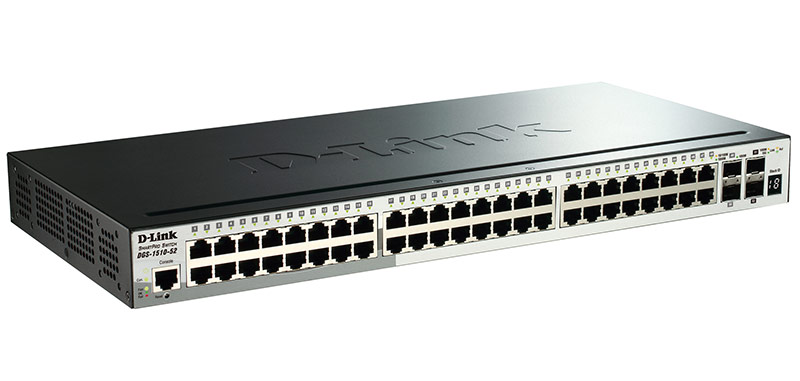 DGS-1510-52 Управляемый коммутатор WebSmartPro, 48х10/100/1000Base-T + 2 портами Gigabit+2 порта10G/ DGS-1510-52