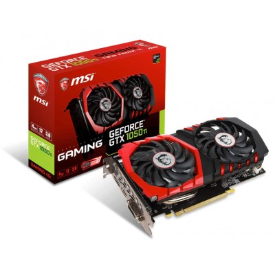Видеокарта  MSI PCI-E GTX 1050 Ti GAMING X 4G nVidia GeForce GTX 1050TI 4096Mb 128bit GDDR5 1290/7108 DVIx1/HDMIx1/DPx1/HDCP Ret GTX 1050 TI GAMING X 4G GTX 1050 TI GAMING X 4G