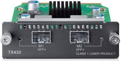 Модуль расширения TP-Link TX432 с 2 SFP+ слотами для T3700G-52TQ/T3700G-28TQ/T2700G-28TQ, 2 10-гигабитных SFP+ слота, поддержка SFP+ трансиверов/SFP+ кабелей TX432 TX432