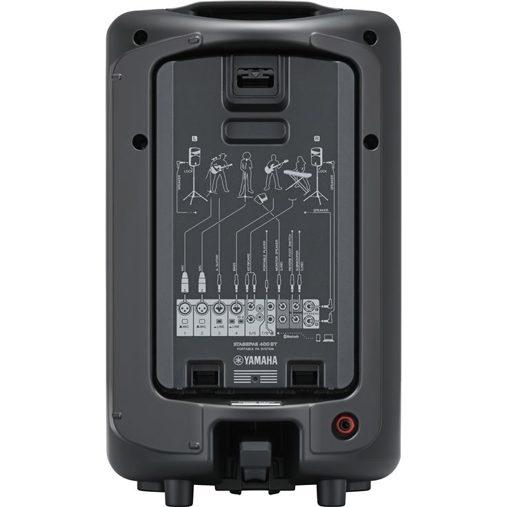 Система звукоусиления Yamaha STAGEPAS400BT1M портативная, 400 Вт, 2 х 8";+1", 8-канальный микшер (4 моно/линейных входа + 4 моно/2 стерео линейных входа), Входы Hi-Z (с высоким сопротивлением), Bluetooth, проводной микрофон в комплекте N78061614 N78061614