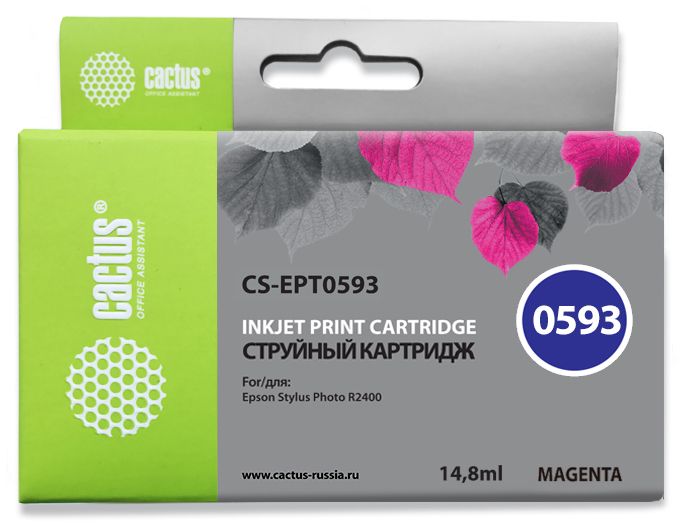 Картридж Cactus струйный CS-EPT0593 пурпурный для Epson Stylus Photo R2400 (14.8мл) CS-EPT0593 CS-EPT0593