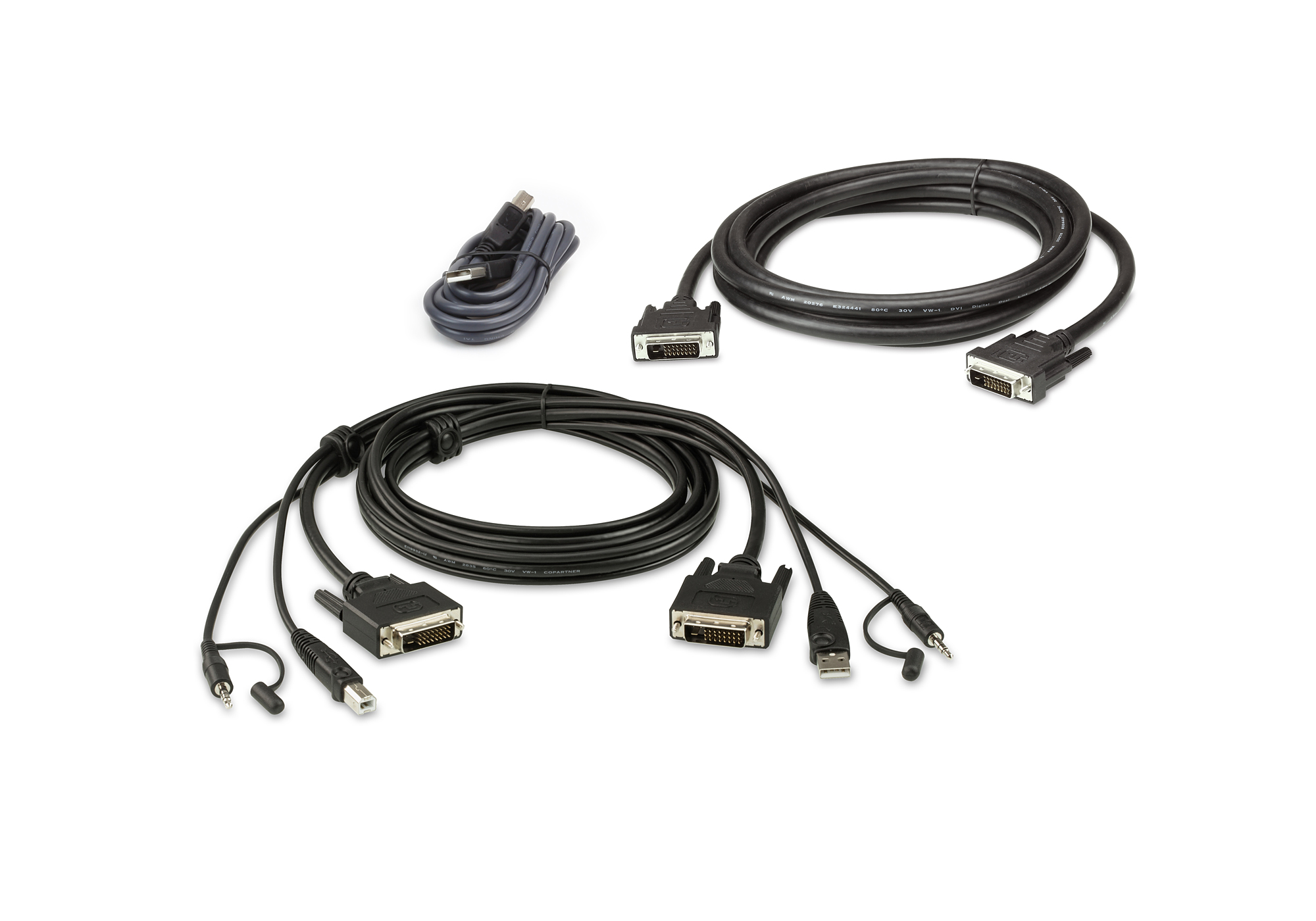 Кабель ATEN мон+клав+мышь USB+аудио, DVI-D+USB A-Тип/B-тип+MINIJACK;DVI-D;USB A-Тип/B-тип, Male, опрессованный,   3 метр, 2L-7D03UDX5 2L-7D03UDX5