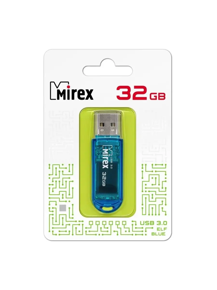 Флеш накопитель Mirex 13600-FM3BEF32 32GB,Elf,USB 3.0,синий 13600-FM3BEF32 13600-FM3BEF32