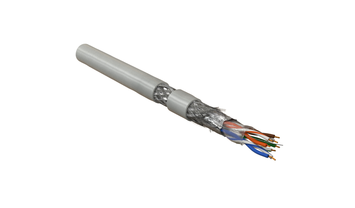 Кабель Hyperline (100 м) витая пара, экранированная F/UTP, категория 5e, 4 пары (26 AWG), многожильный (patch), экран - фольга, LSZH, нг(С)-HF, –20°C– +75°C, оранжевый SFUTP4-C5E-P26-IN-LSZH-GY-305 SFUTP4-C5E-P26-IN-LSZH-GY-305