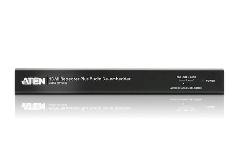 Конвертор ATEN HDMI=>HDMI+AUDIO, HDMI>HDMI+TOSLINK(Optical)+RCA(Coaxial)+2xRCA(Stereo), Female, Б.П.220>5.3V, VC880-A7-G VC880-A7-G