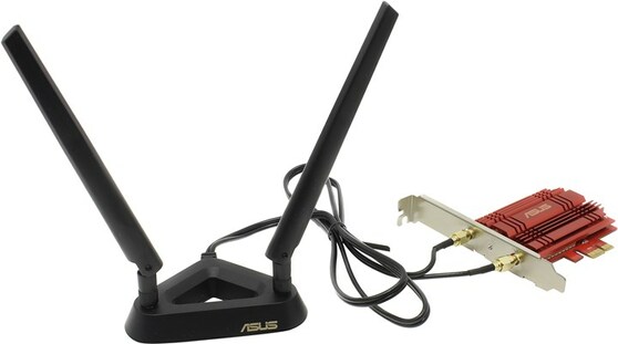 Адаптер Asus PCE-AC56 // WI-FI 802.11ac, 400 + 867 Mbps PCI-E Adapter, 2 антенны ; 90IG00K0-BM0000 PCE-AC56 PCE-AC56