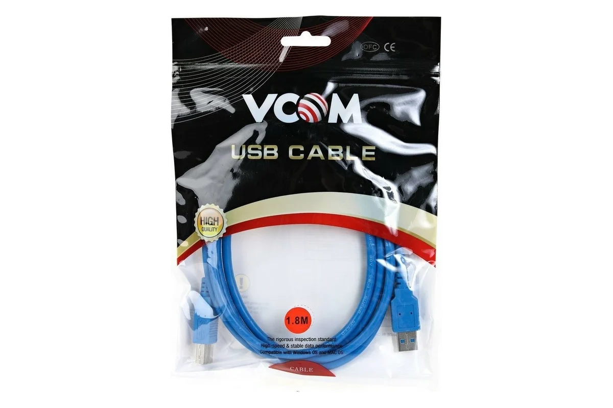 Кабель Vcom соединительный USB3.0 Am/Bm 1,8m VUS7070-1.8M VUS7070-1.8M