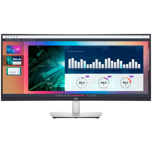 Монитор Dell 34" P3421W Curved LCD S/BK ( IPS; 21:9; 300 cd/m2; 1000:1; 3440x1440; 5ms; 178/178; DP1.2, HDMI2.0, USB -C, 3xUSB 3.2(Gen1), 2xUSB 2.0; HAS; Tilt; Swiv) ВАЖНО:БЕЗ EU кабеля пит в компл P3421W. P3421W. #1