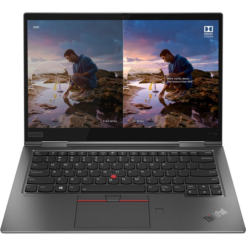 Ноутбук Lenovo X1 Yoga G5 T 14.0 FHD_AR/AS_400N_MT_N_72% /CORE_I5-10210U_1.6G_4C_MB /8GB(4X16GX32)_LP3_2133 /256GB_SSD_M.2_2280_NVME_TLC_OP / /INTEGRATED_GRAPHICS /FIBOCOM_L850-GL_4G_LTE_CAT9 /FINGERPRINT_READER /IR&HD_CAMERA_W/MIC /BKLT_KB_GY_FPR_NF 20UB0002RT