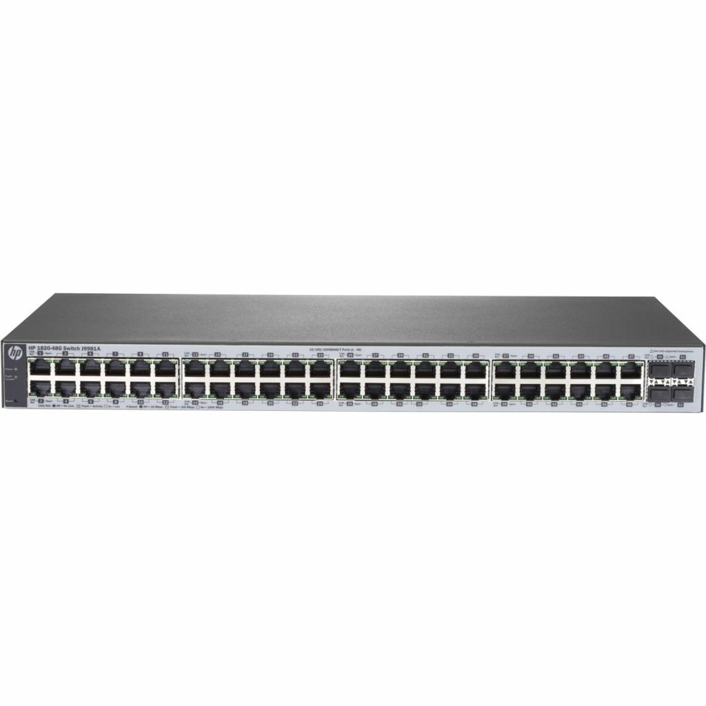 Коммутатор HPE 1820-48G Switch 48*10/100/1000 + 4*SFP, Fanless, Rack-mounting, 19" J9981A J9981A