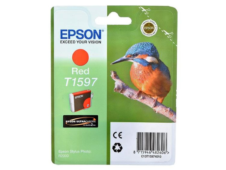 Картридж струйный Epson C13T15974010  for T1597 для Stylus Photo R2000 (red) C13T15974010