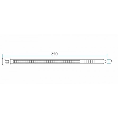 Хомут nylon 250 х 4,0 мм 100 шт черный 07-0251 #4