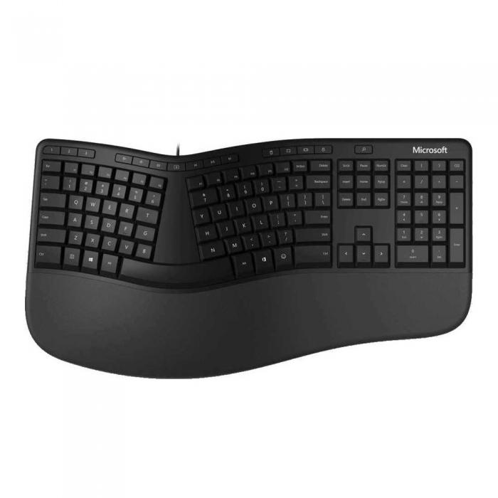 Клавиатура Microsoft Клавиатура проводная Ergonomic USB Black, 111КЛ +15КЛ М/Мед RTL LXM-00011 LXM-00011