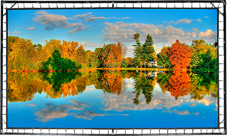 Экран для проектора Lumien LCP-100201 на раме Cinema Premium 370х632 см (раб. область 338х600 см) (271") полотно на  люверсах Matte White Sound 16:9 LCP-100201 LCP-100201