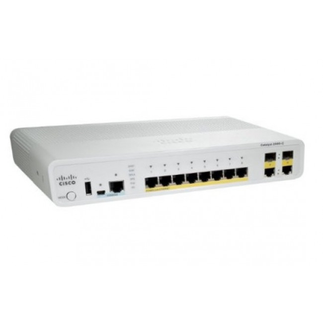 Коммутатор Cisco Catalyst 2960C Switch 8 GE, 2 x Dual Uplink, LAN Base(WS-C2960CG-8TC-L) WS-C2960CG-8TC-L