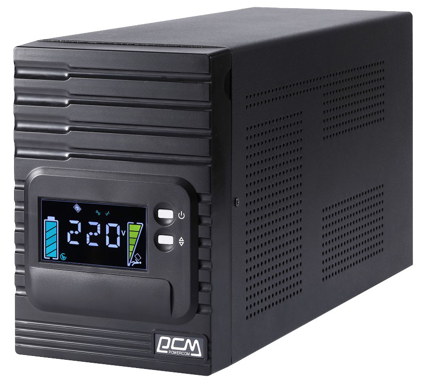 Источник бесперебойного питания Powercom SMART KING PRO+, Интерактивная, 1500 ВА / 1200 Вт, Tower, IEC, LCD, Serial+USB, USB, SmartSlot SPT-1500-II-LCD SPT-1500-II-LCD