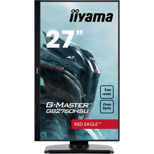 Монитор IIYAMA 27'' G-MASTER GB2760HSU 1920x1080@144Гц TN LED 16:9 1ms HDMI DP 2*USB2.0 80M:1 1000:1 170/160 400cd HAS Pivot Tilt Swivel Speakers Black GB2760HSU-B1 GB2760HSU-B1