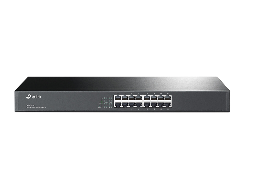 Коммутатор TP-Link 16*10/100, 1U 19", стальной корпус TL-SF1016 TL-SF1016