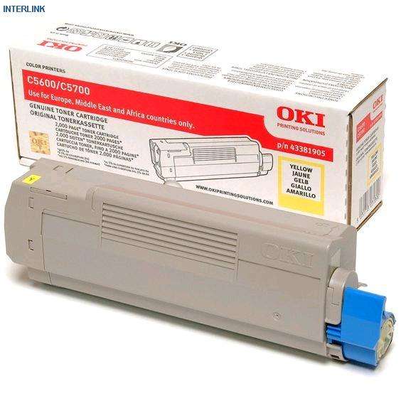 Тонер-картридж Oki C5600/C5700 2K yellow (43381905) 43381921